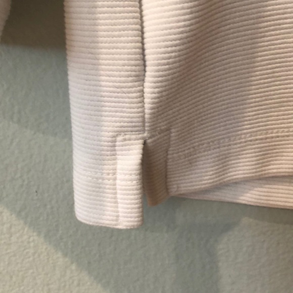 White boat neck sweater with zipper detail. - Picture 6 of 6